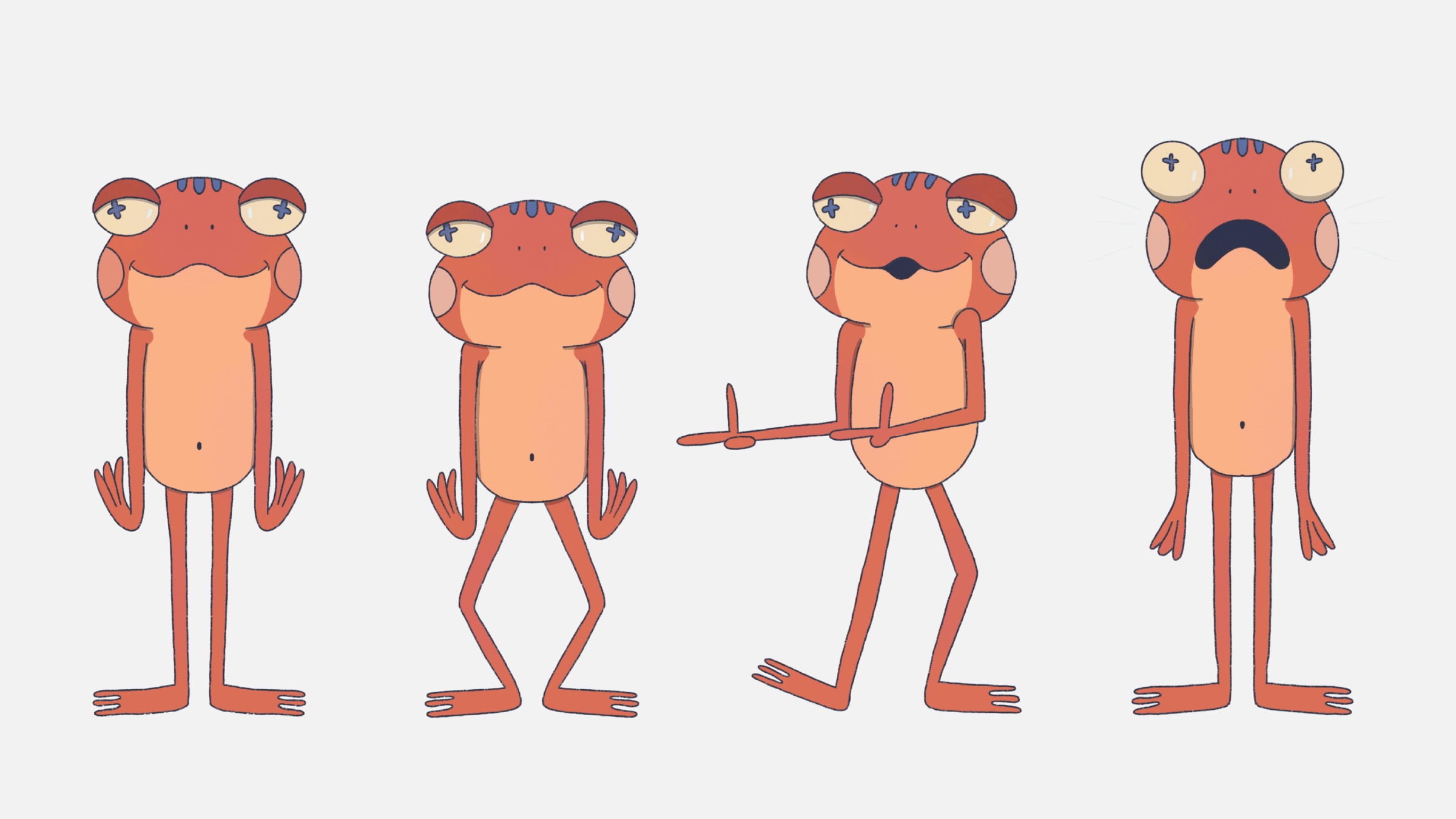 Frog character expressions