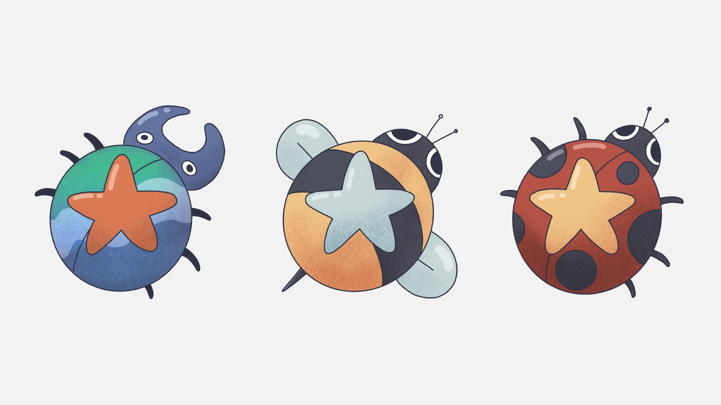 Beetle character designs