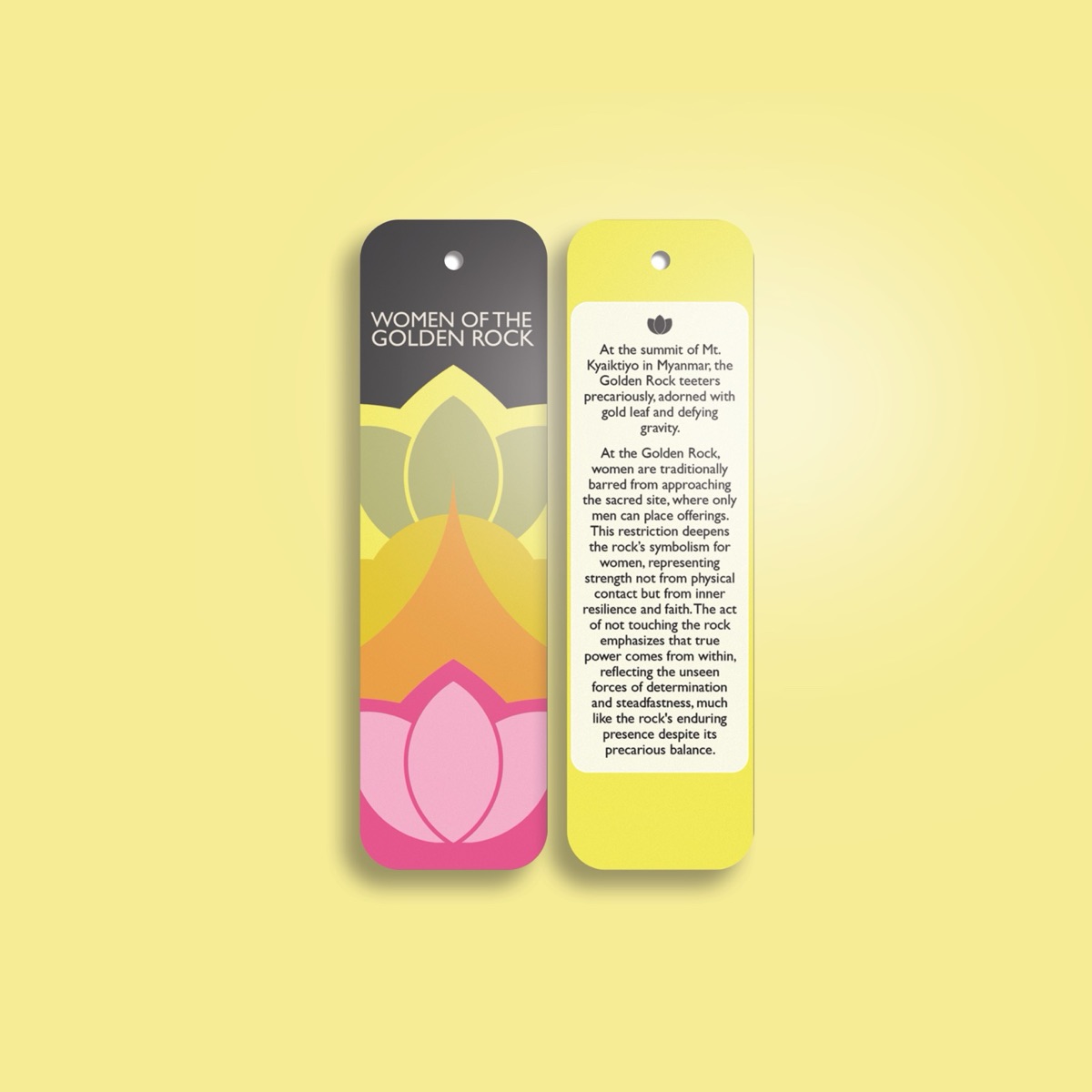 Women of the Golden Rock bookmark, front and back